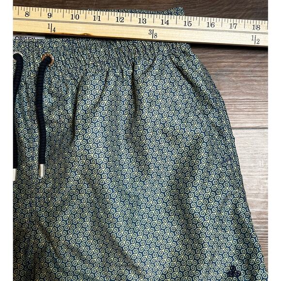 ORIGEN MAN Men's Bucket Hat with Navy/Yellow /Logo pattern Swim Shorts Set - Picture 7 of 10